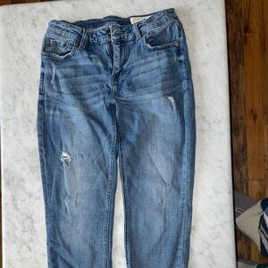 Blue Distressed Boyfriend Jeans